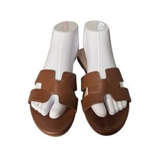 French Sole Tuckernuck Womens Size 8.5B Cognac Brown Leather Alibi Sandals Flats